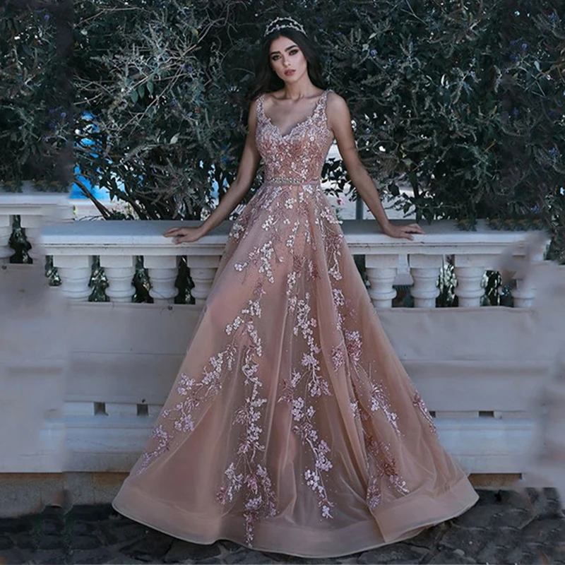 Винтажное кружевное платье bestidos de gala украшенное аппликацией вечернее на тонких