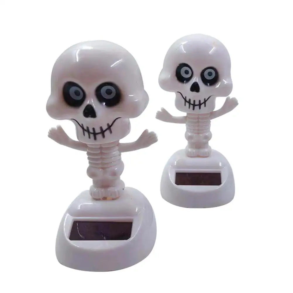 Автомобильная кукла на солнечной батарейке для Хэллоуина Череп солнечный свет