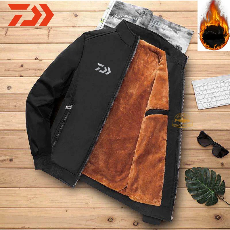 

Winter Large Size Daiwa Fishing Clothes Men's Outdoor Velvet Warm Fishing Clothes Mountaineering Wind and Cold Fishing Jacket