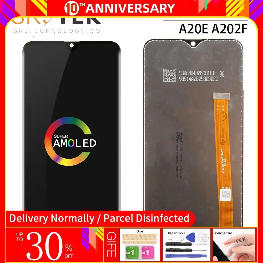 Srjtek 5 8 "для Samsung Galaxy A20E A202 A202F A202FD ЖК-дисплей сенсорный экран дигитайзер сборка