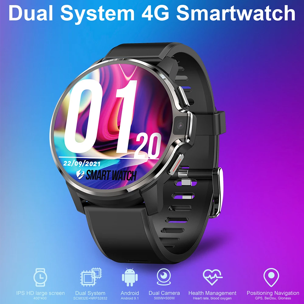 Смарт-часы LEMFO LEMP 4G GPS Wifi Android двойная система 64 Гб ПЗУ 1050 мАч большой аккумулятор
