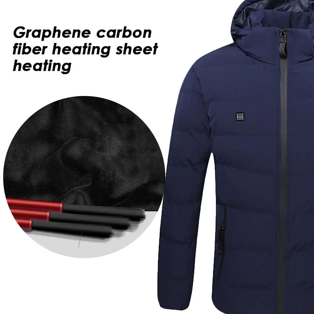 Интеллектуальная одежда с подогревом USB перезаряжаемая теплая куртка пуховик