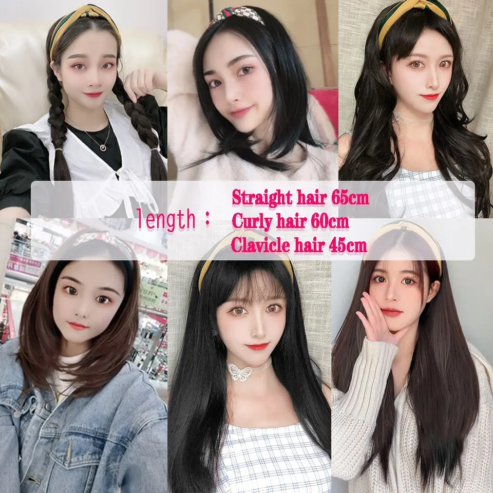 

SHANGKE Long Straight Synthetic Headband Wig Heat-Resistant Fiber Wave Hair Wig For Women Party/Daily Wig For Girl
