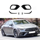 Блеск из АБС-пластика, черный передний бампер, разветвители для губ, щитки, фартук для Mercedes Benz W118 C118 CLA45 AMG 2020 +