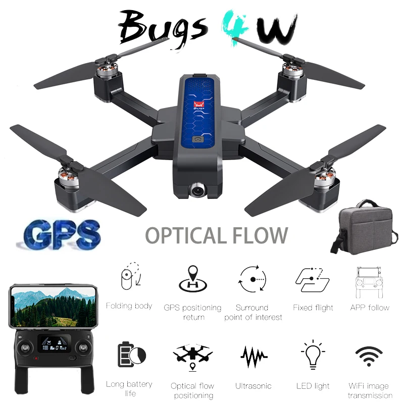 B4W gps Дрон бесщеточный складной Радиоуправляемый Дрон 5G Wifi Fpv с камерой 4K антивибрационный оптический поток Радиоуправляемый квадрокоптер вертолет