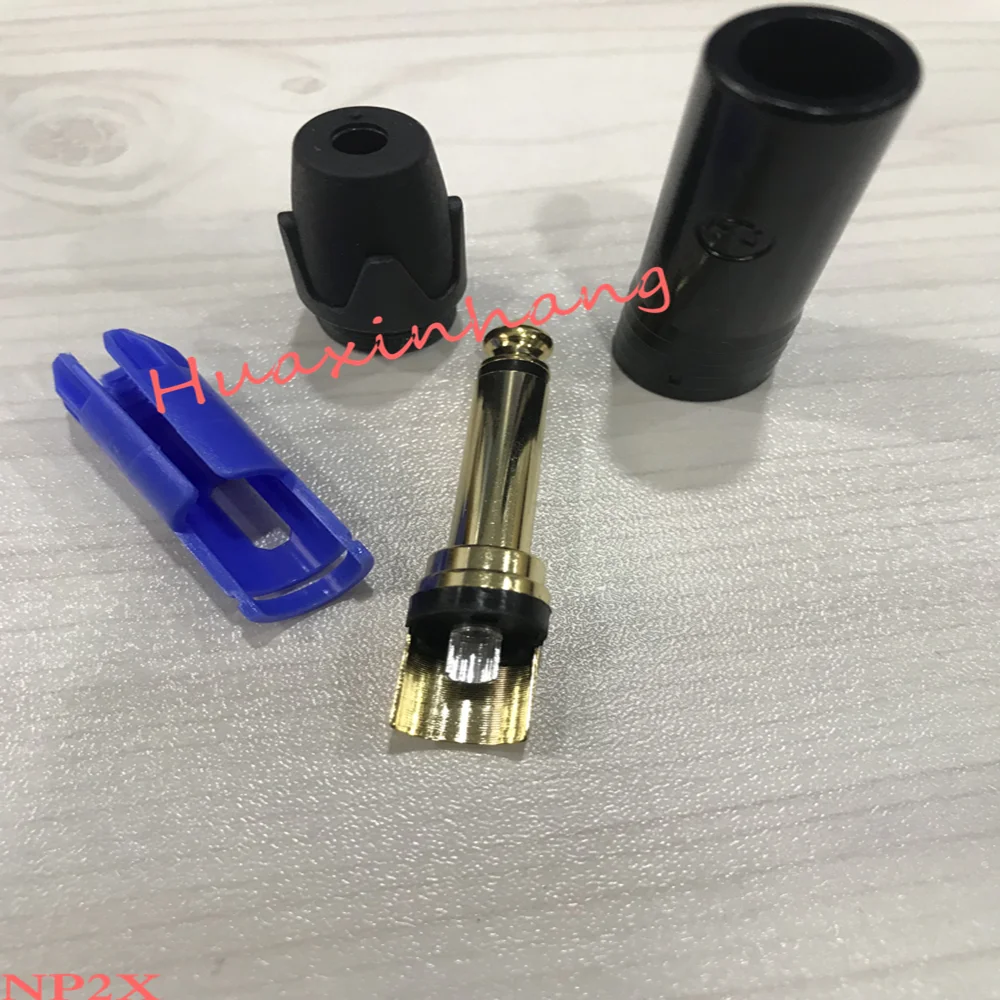 100 шт. Высококачественная Черная вилка для Neutrik NP2X/NP2X B золотое покрытие 2 полюса 6 35