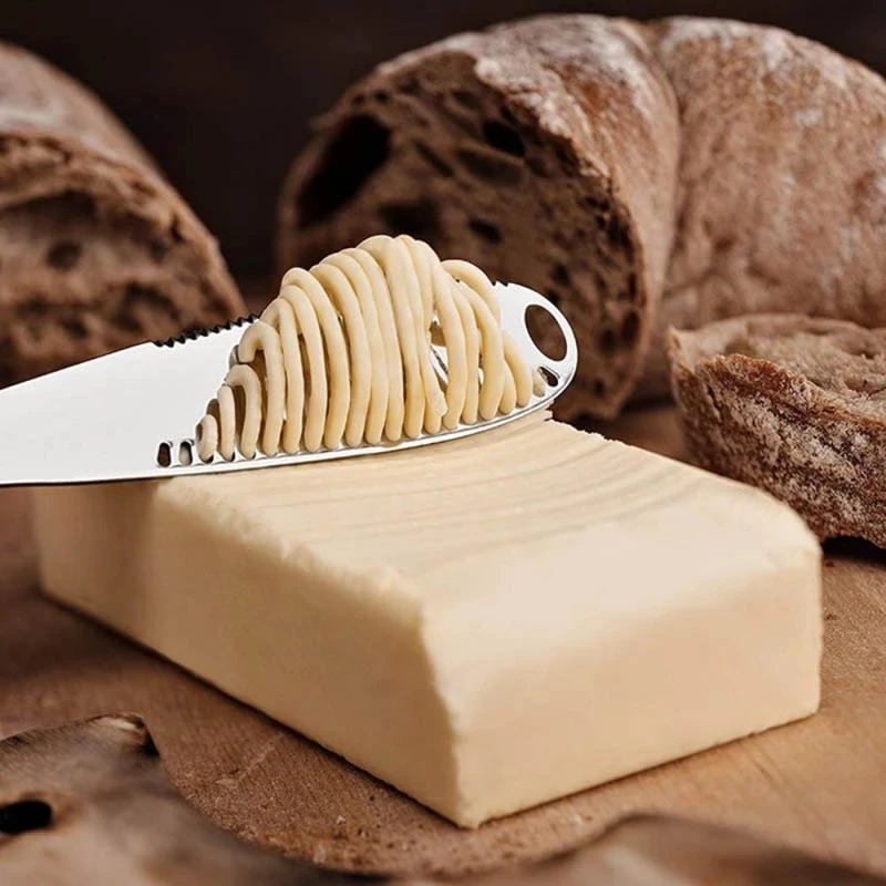

1 шт. нож для масла из нержавеющей стали резак для масла сыра с отверстием многофункциональный нож для вытирания крема хлеба джема кухонные ...