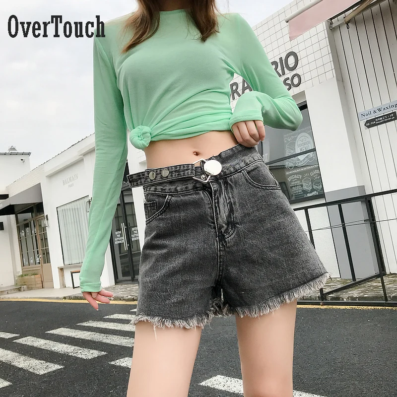 

2021 Summer Women's Wide-legged Loose Shorts Fashion Casual Jeans Denim Shorts High Waisted Women Korean Style Jean Shorts