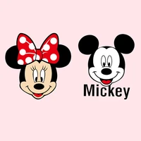 Mickey Mouse Cartoon Clothes Printing Accessories Minnie Clothes Decoration Washable Heat Transfer Stickers Iron on Transfer