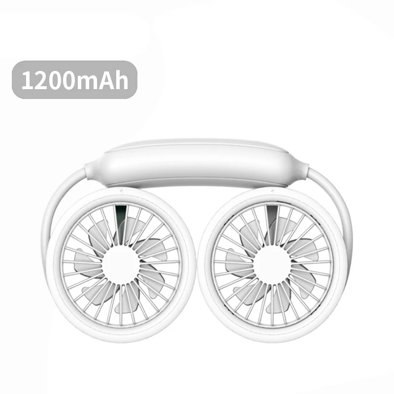 

1200/1800Ah Portable Personal Neck-Mounted USB Sports Fan Retractable Folding Mini Handheld Fan for Outdoor Travel Fans