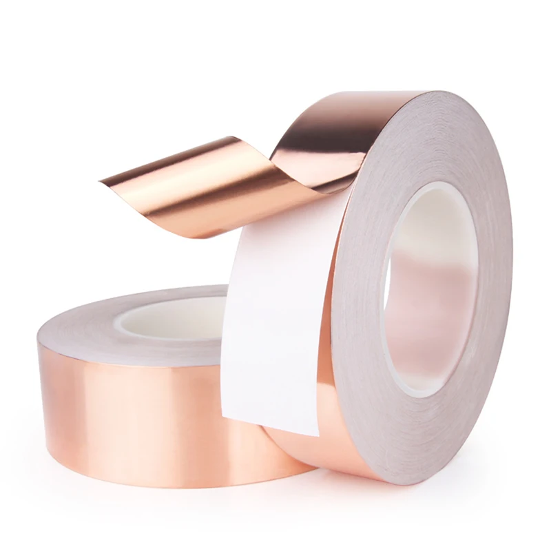 

30 Meters Single Side Conductive Copper Foil Tape Strip Adhesive EMI Shielding Heat Resist Tape 5mm 6mm 8mm 10mm 15mm 20mm 30mm