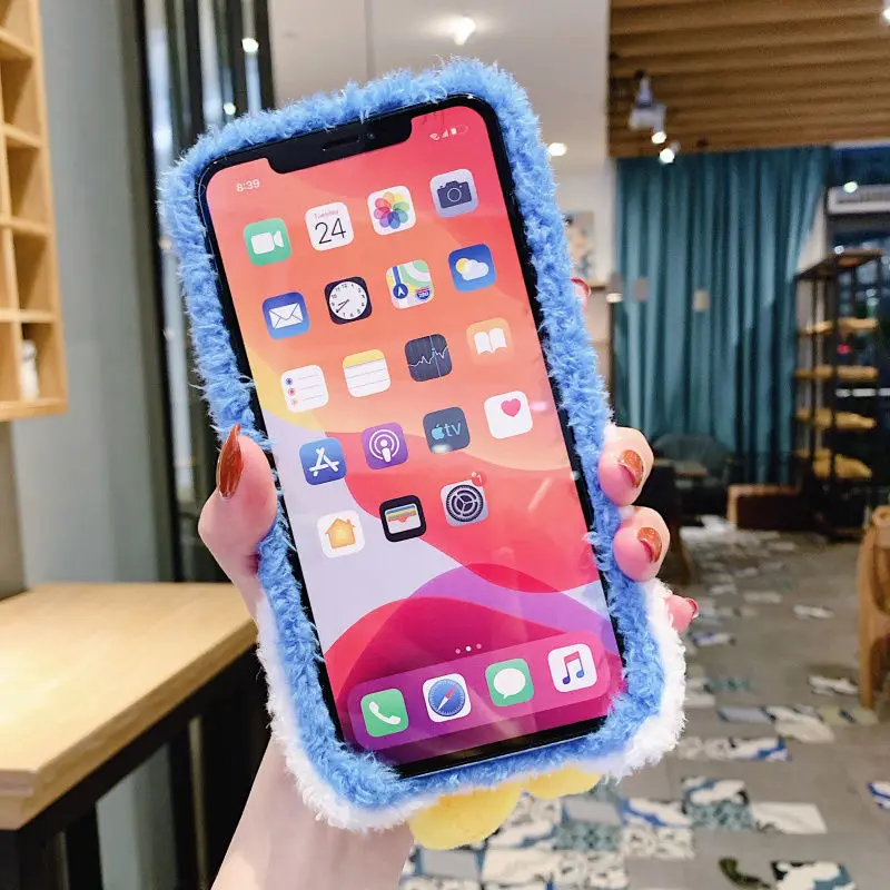 Чехол из мягкого плюша для Xiaomi Redmi Note 9 Pro 9S 8T 8A 9A 9C POCO X3 NFC Mi 10 10T Lite, теплый и пушистый, стойкий к ударам, с 3D-рисунком.