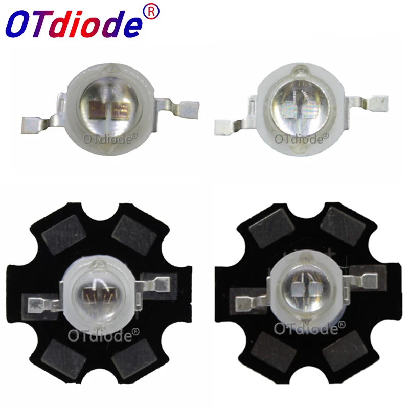 10pcs 3W Led Diode 5W Light 2 Chips led diode Emitter Blue 450nm UV 395nm IR 730nm 740nm high power lamp PCB|Подвесные лампочки| |