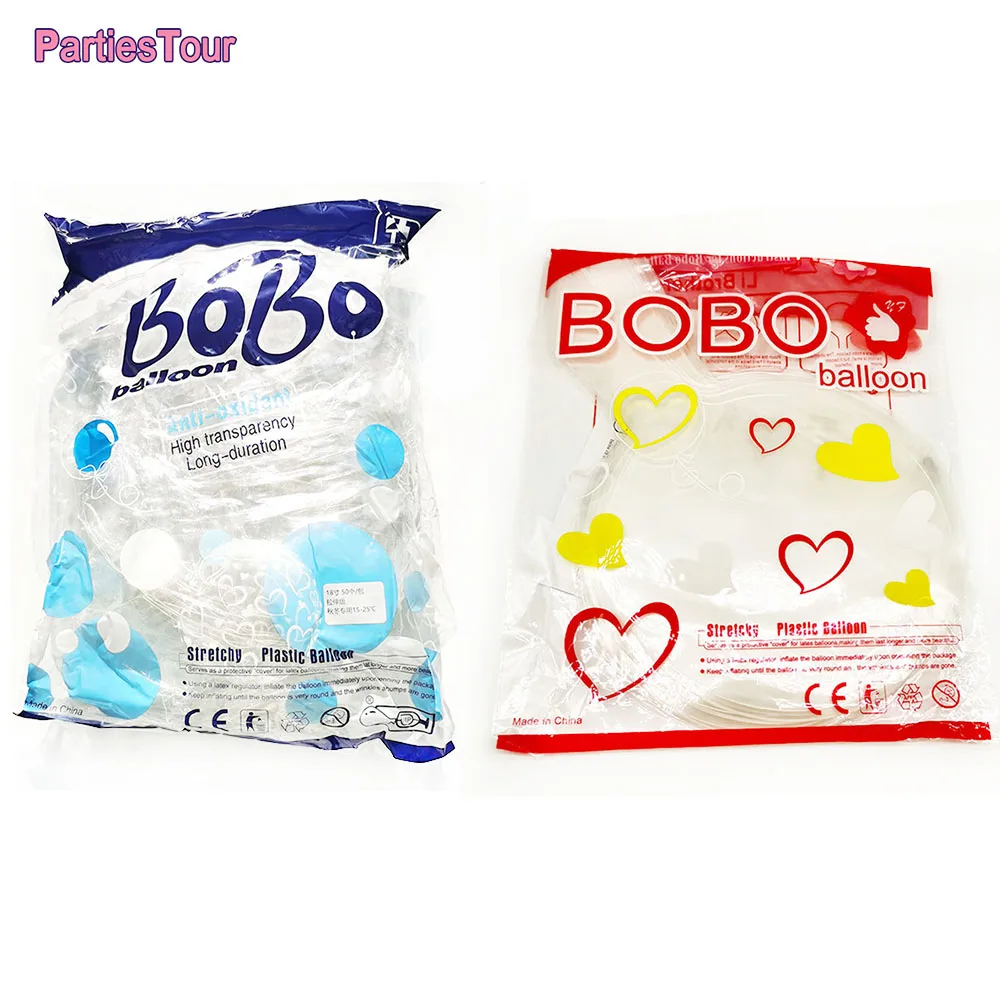 

50pcs 10 18 20 24 36 inch Pre Strech Bobo Ballons Clear Transparent Bubble Ballons Wedding Birthday Party Balloon Flower Bouquet