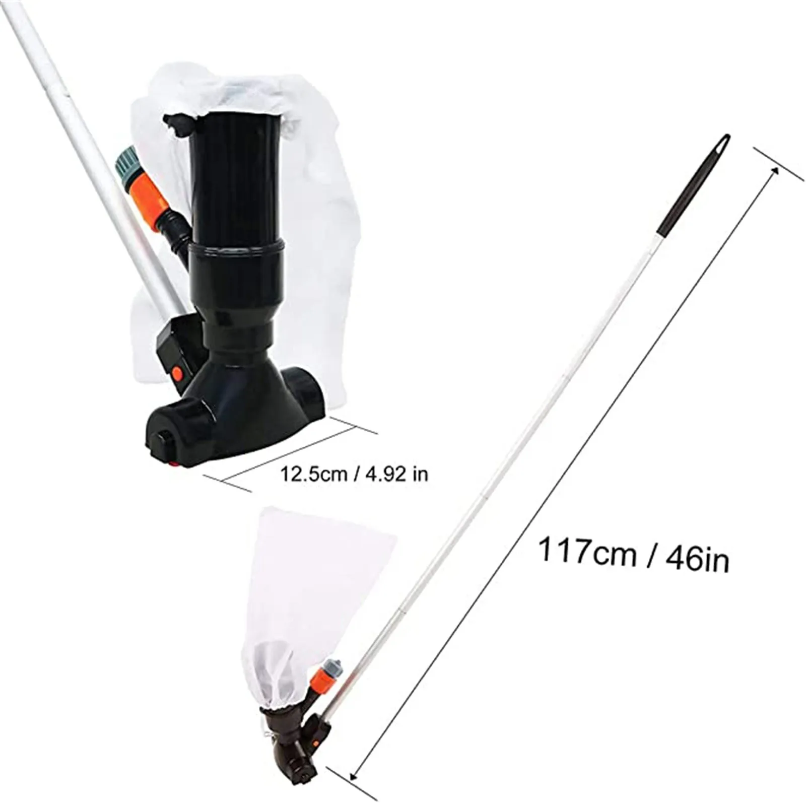 

Portable Pool Suction Head 5-Section Splicing Rod Portable Cleaning Tool (Us Standard) Portable Pool Vacuum Jet Handheld Pool