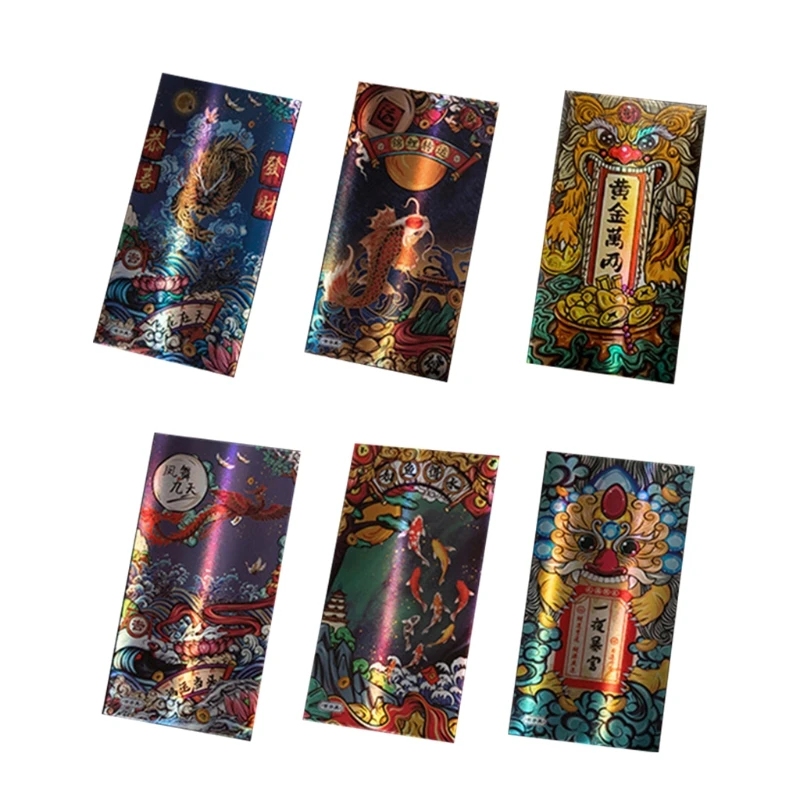 

Новые китайские красные конверты, 6 шт., конверты для денег на удачу с новогодним тигром, пакеты для весеннего фестиваля, дня рождения, свадьб...