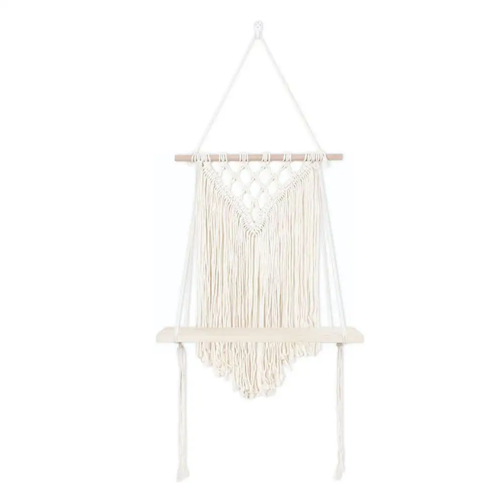 Новая деревянная полка для макраме в богемном стиле подвесной Декор растений