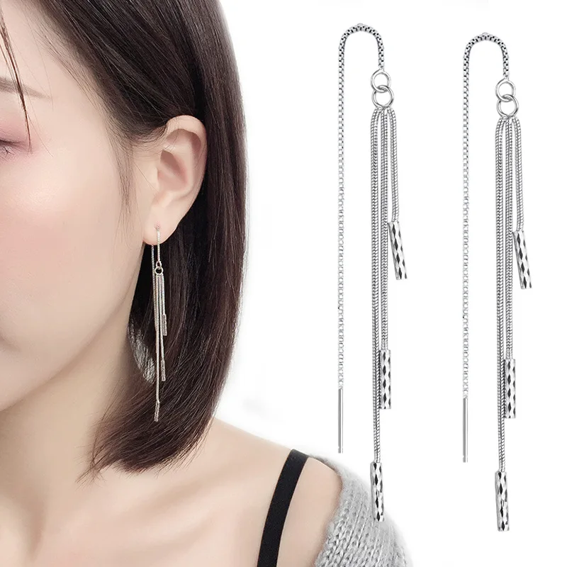 2020 New 925 Sterling Silver Hanging Earrings For Women Star Square Heart Ball Charm Long Drop Earring Femme Bijoux Brincos | Украшения и