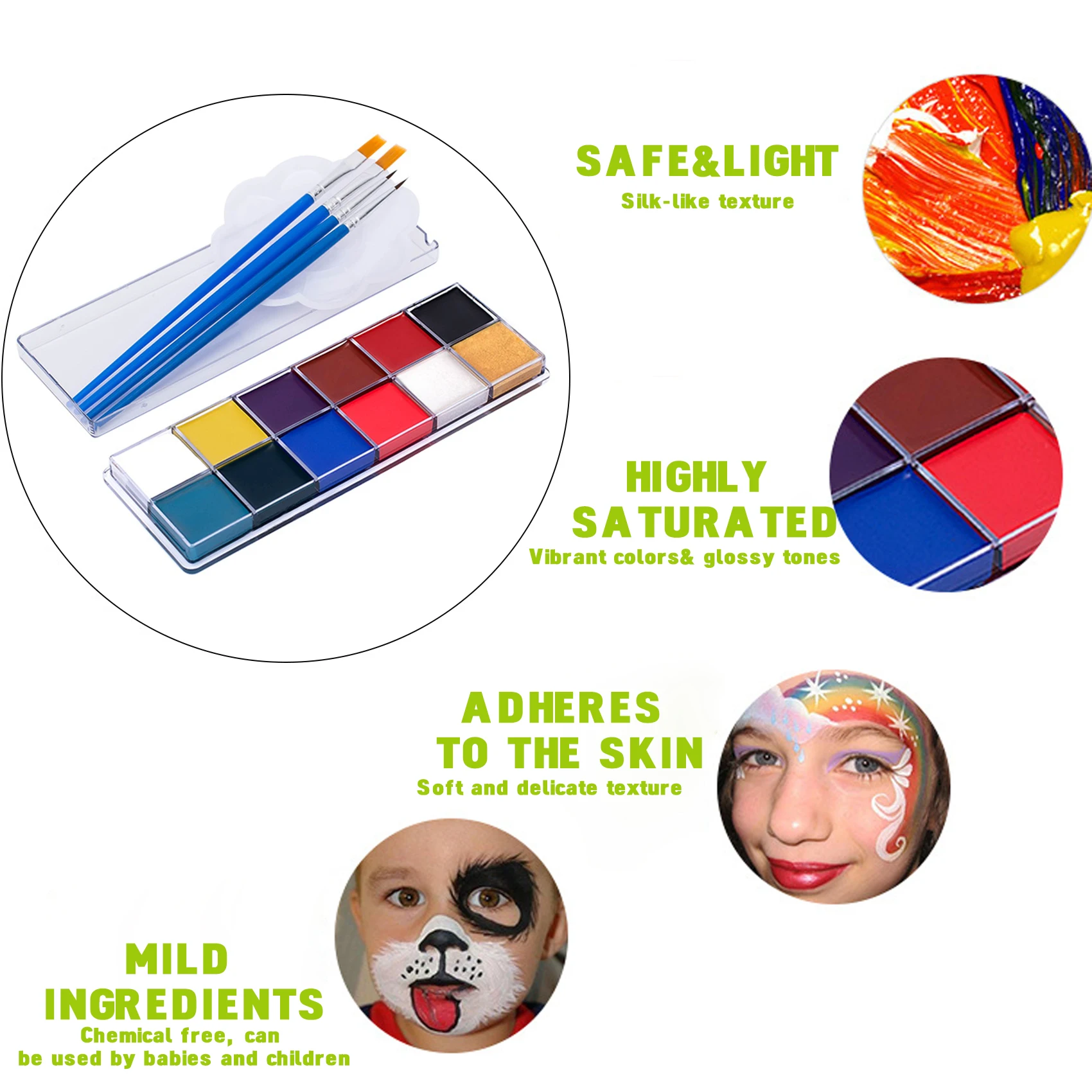 Масляная краска для лица 12 цветов тела приятная кожи без запаха вечеринки