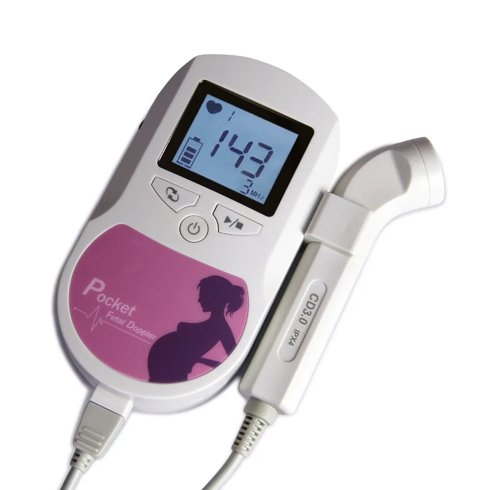 

Genuine CONTEC Fetal Doppler 3MHz Probe Heart Beat Monitor Backlight LCD + Free GeL
