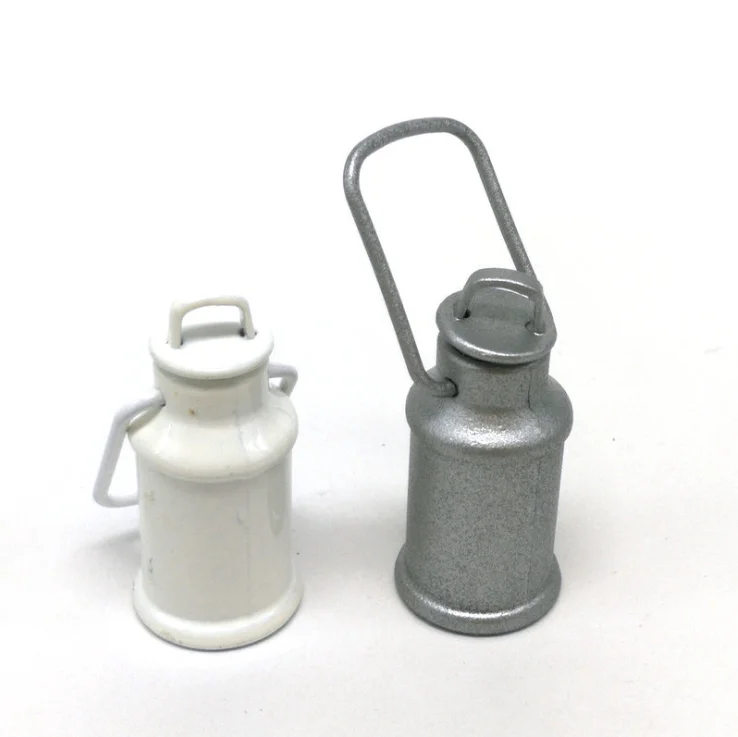 

Silver/White Milk Can Mini Doll House Accessories Simulation Kitchen Pocket Kitchen Utensils