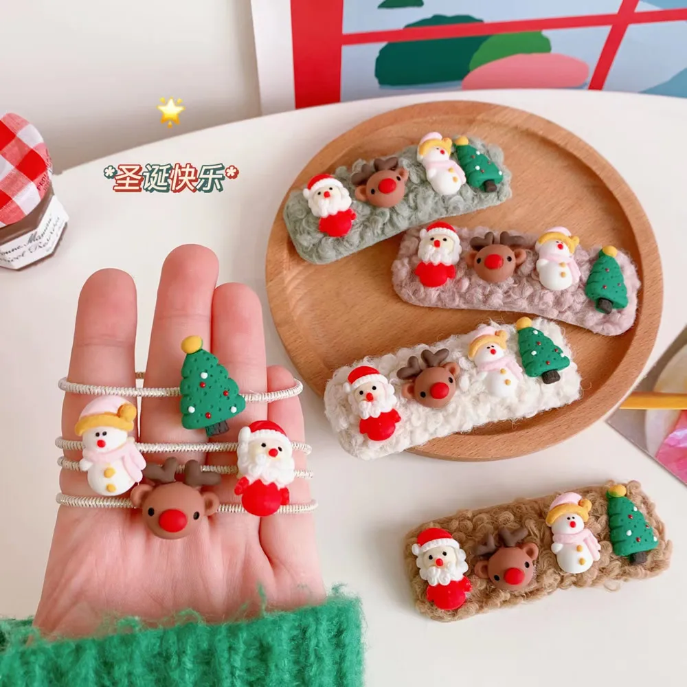 

Новинка 2021, Искусственная елка, Санта Клаус, шпильки для волос, головной убор, рождественские аксессуары для волос для девочек