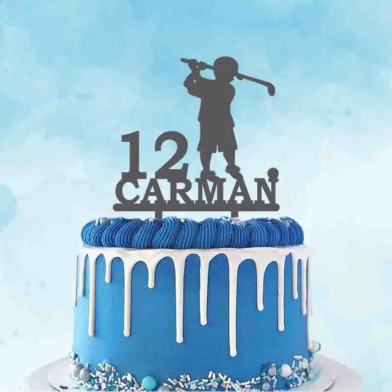 

Personalized Golf Cake Topper Custom Name Age Cool Boy Playing Golf Cake Topper For Kids Birthday Party Cake Decoration Topper