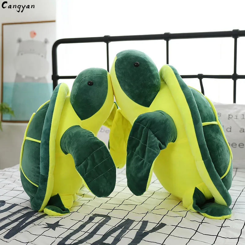 Dark green cartoon cute turtle plush toy doll children accompany sleeping pillow kids like | Игрушки и хобби