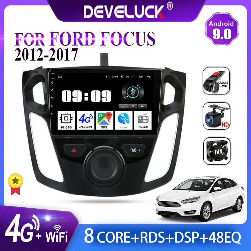 

2 din 9" Android Car Radio Multimedia Video Player For Ford Focus 3 Mk3 salon 2012-2017 Navigation GPS Bluetooth 2din stereo RDS