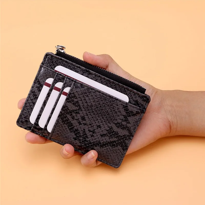 Модный клатч со змеиным принтом из искусственной кожи женский короткий кошелек