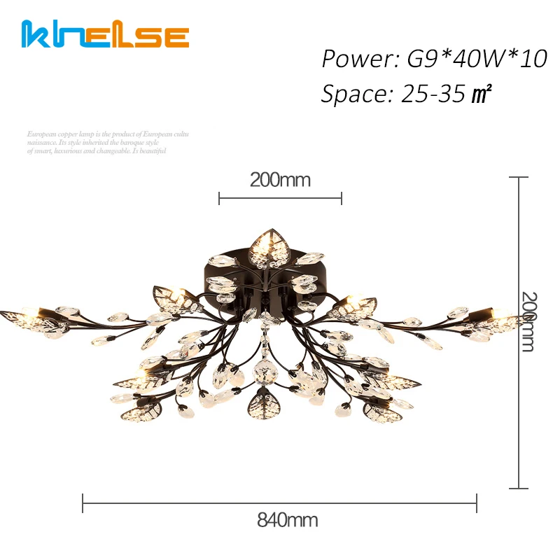 10 Light Black Khelse Хрустальный потолочный светильник романтическая лампа для спальни освещение комнаты DIY современный золотой черный светодиодный K9 спальня Хрустальное освещение - Цвет корпуса: 10 Light Black
