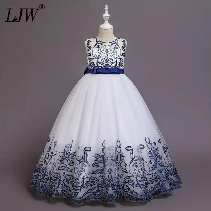 

Элегантное платье с цветочным узором платье для сцены для девочки, кружевное платье принцессы, платье на свадьбу и день рождения вечерние п...