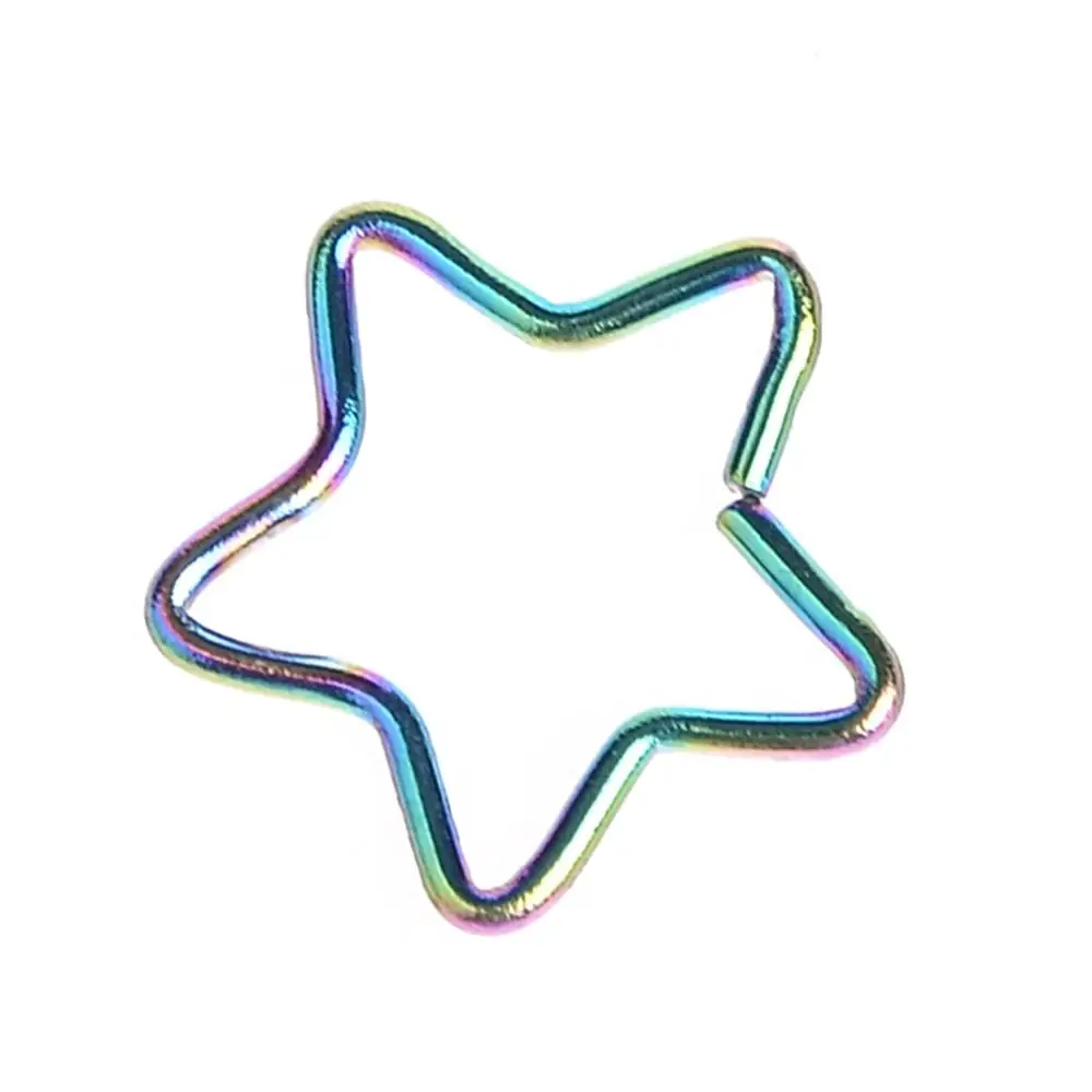 

Imixlot 2pcs Pentagram Star Stainless Steel Ring Helix Cartilage Tragus Piercing Hoop