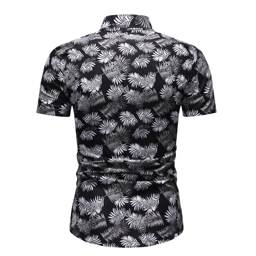 Рубашка camisa masculina мужские рубашки chemise homme уличная рубашка Летний Стиль Гавайский принт с короткими рукавами рубашка Z4