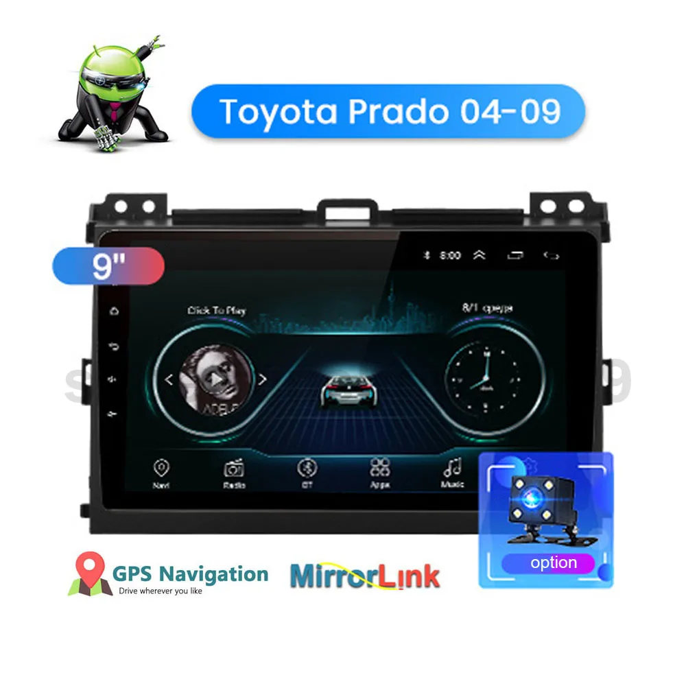 2din Android 9 1 четырехъядерный Автомобильный мультимедийный плеер для Toyota Land Cruiser Prado