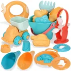Детский набор пляжных игрушек, детский летний силиконовый мягкий набор с песочницей, зимняя лопатка, игрушка от снега для пляжных игр, формы-тележки для воды и песка