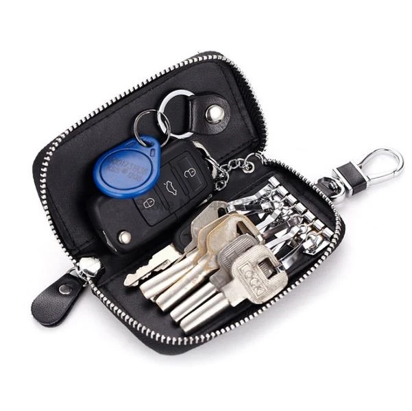 DHL 200 шт. Новое поступление натуральная кожа брелок унисекс кошелек для ключей 7