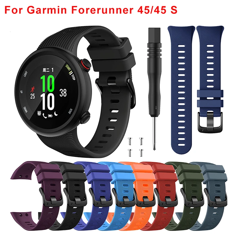 Ремешок силиконовый для смарт часов Garmin Forerunner 45/45S сменный Браслет наручных