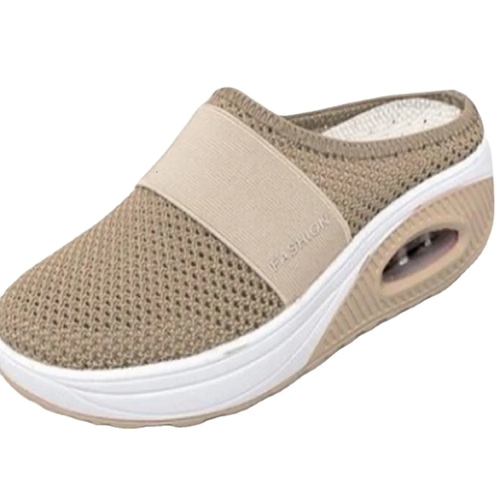 Women Sandals Fashion Wedges Platform Shoes Female Slides Slippers Breathable Mesh Lightweight Ladies Footwear