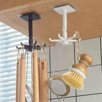 360 degrees rotating hook kitchen accesories storage bathroom organizar storage rack rotated holder wall mounted hanging hooks