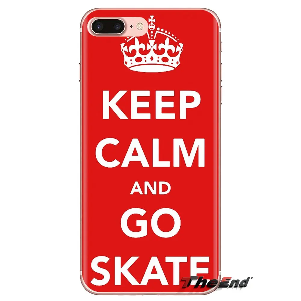 Чехол для iPhone XS Max XR X 4 4s 5 5S 5C SE 6 6S 7 8 Plus samsung Galaxy J1 J3 J5 J7 A3 A5 Keep Calm и Go Skate на корпусе