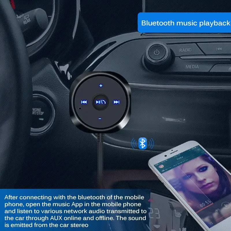 Автомобильное зарядное устройство AOZBZ USB прикуриватель Магнитная база Bluetooth MP3 3 5