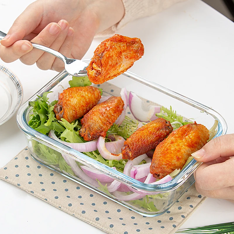 

Portable Microwave Oven Heating Lunch Box For Office Worker Leakproof Glass Lunch Box Set With Lid Bento Glass Bowls Foodbox