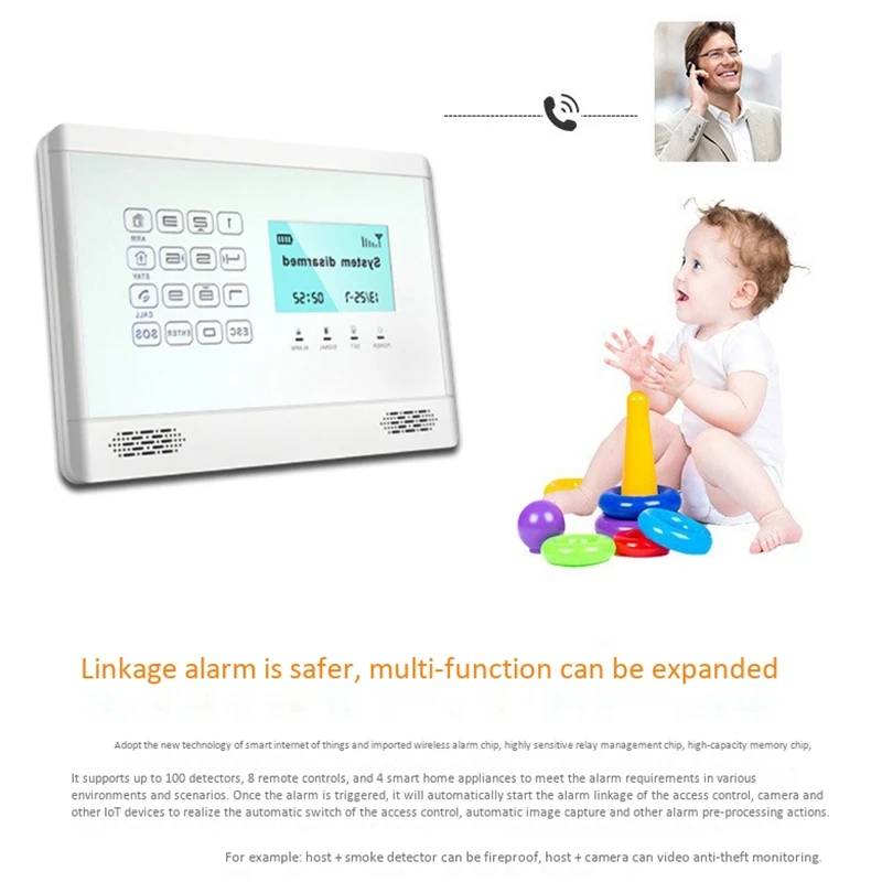 

AM05-Security Equipment, Wireless GSM Home Anti-Theft Detector, Mobile Phone Remote, for School, Family EU Plug