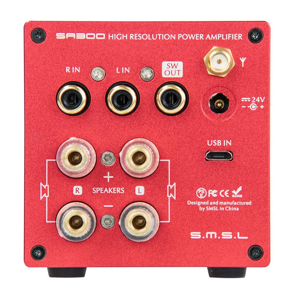Усилитель мощности SMSL SA300 HiFi Bluetooth 5 0 32 бит/384 кГц сабвуфер MA12070 цифровой усилитель