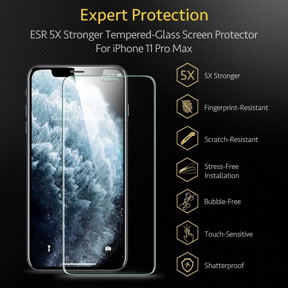 2 шт. Защитное стекло для экрана iPhone 11 Pro Max 2019 X XS XR Max|Защитные стёкла и плёнки