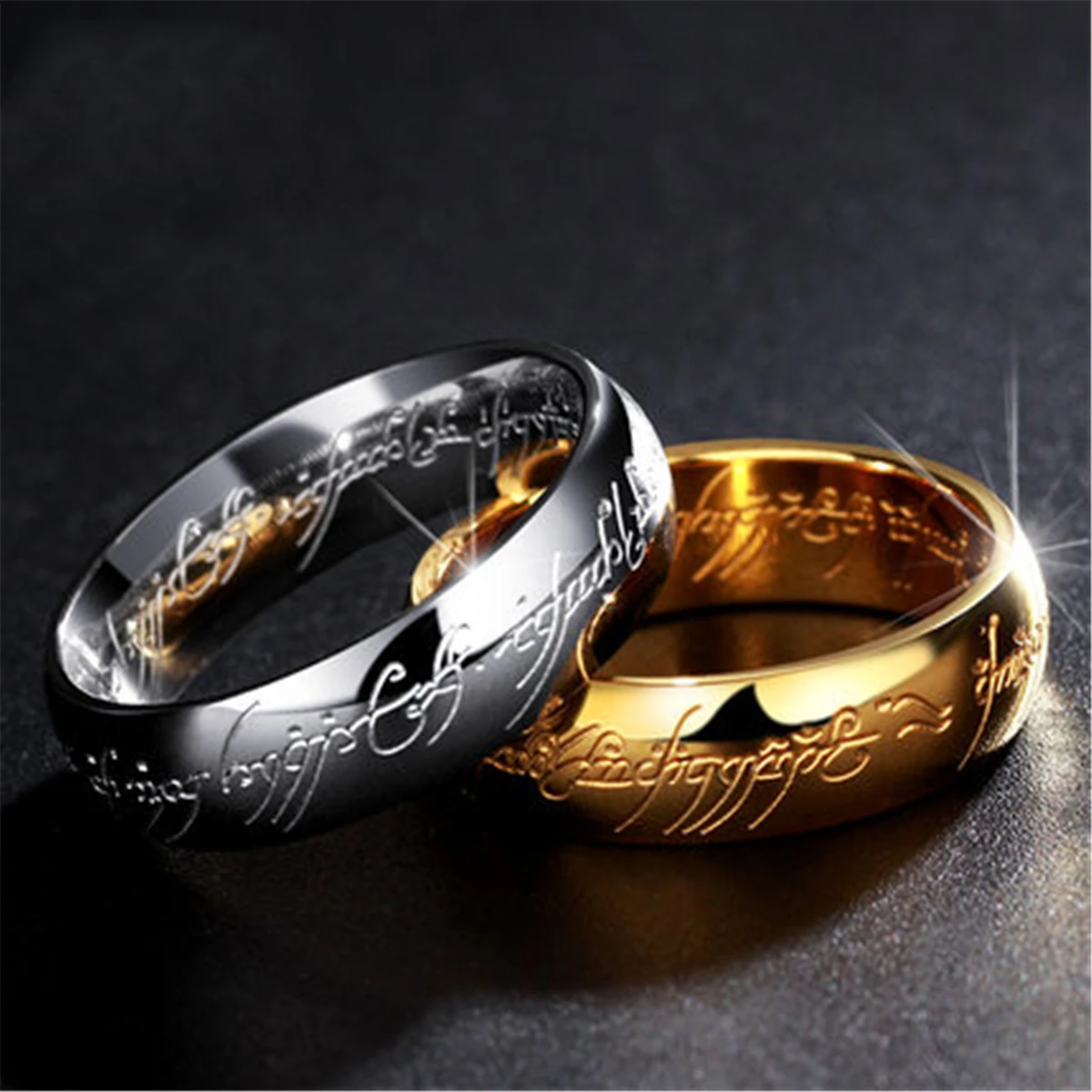 3D Властелин колец Hobbit титановое кольцо из нержавеющей стали свадебные золотые ювелирные изделия из серебра для женщин мужские подарки для взрослых