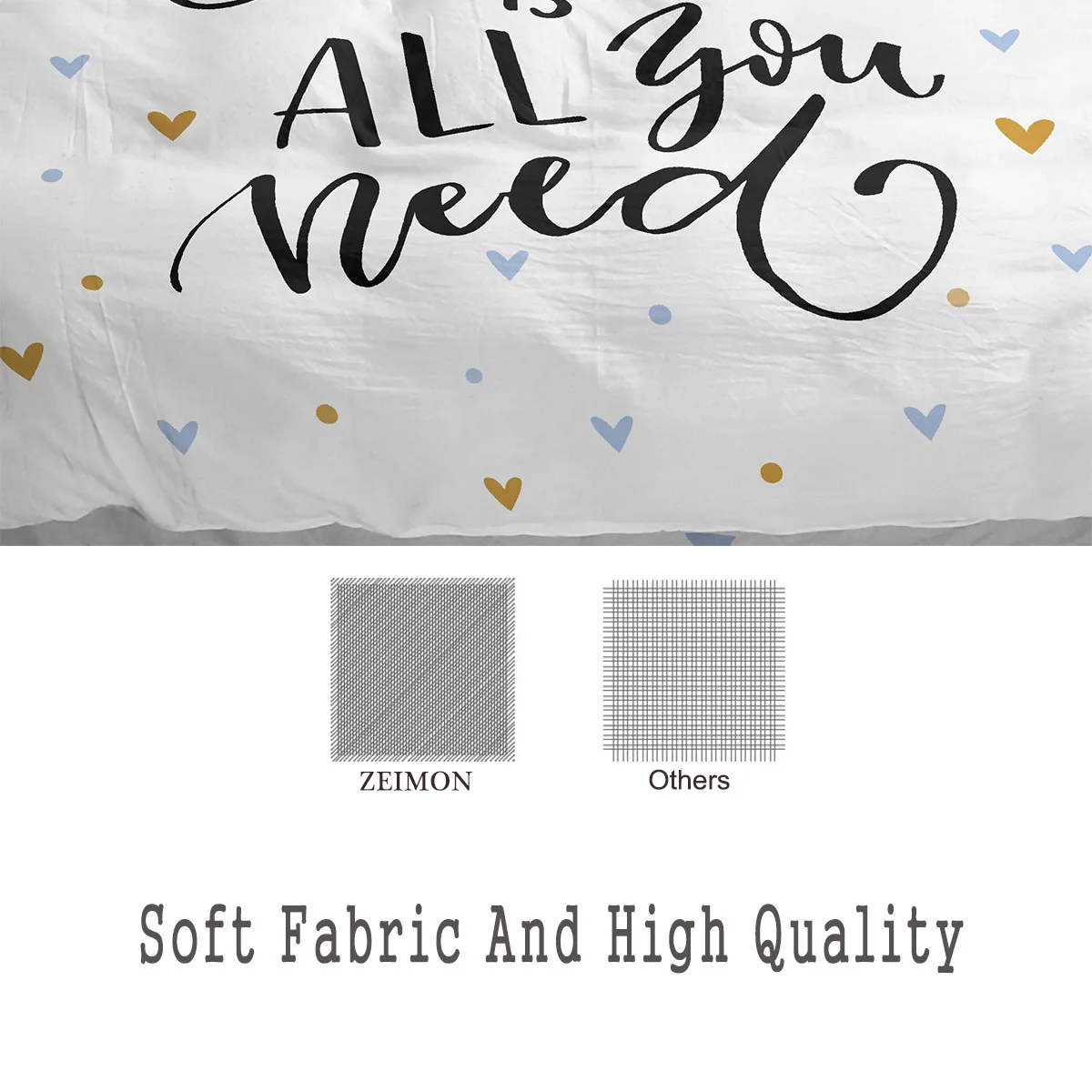 

New 3D Heart Printed Simple Bedding Sets English Letter Printing Kid Duvet Cover Pillowcase Bed Set Girl Adult Bedclothes