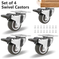 heavy duty furniture swivel castor wheel rotatable caster with safety lock brake office roller household accessories soft rubber