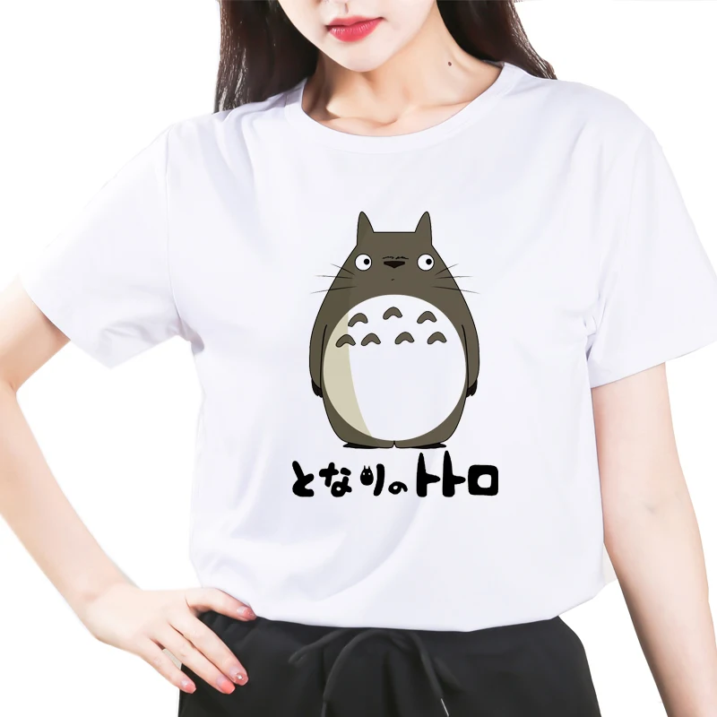 

Hayao Harajuku T Shirt Women Studio Ghibli Totoro Miyazaki Graphic T-shirt Funny Cartoon Tshirt 90s Anime Top Tee Female